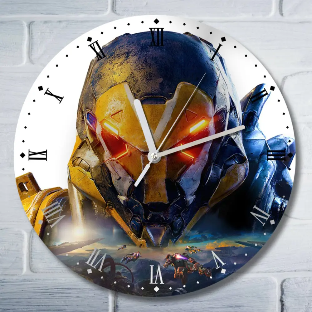 Фото Настенные часы круглые 27 см Бруталити игры Anthem - 4382 цвет черный