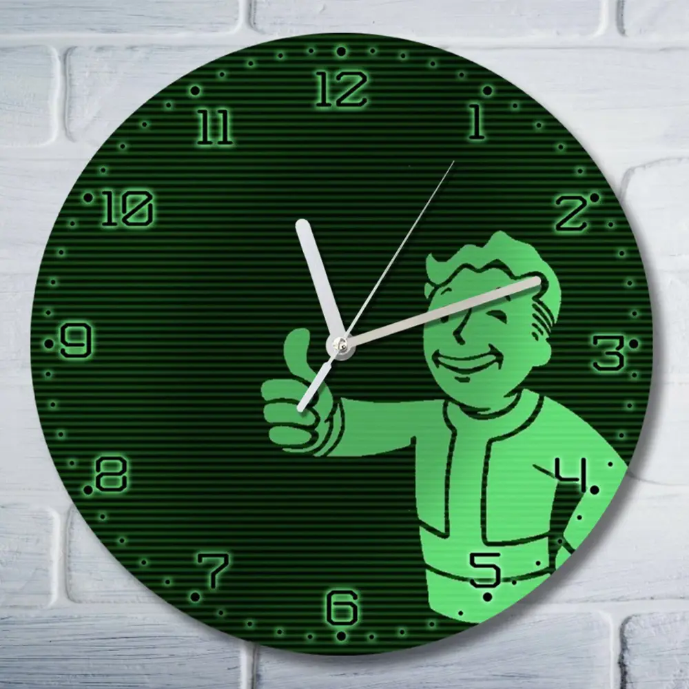 Фото Настенные часы круглые 27 см Бруталити игры Fallout 4 - 4498 цвет черный