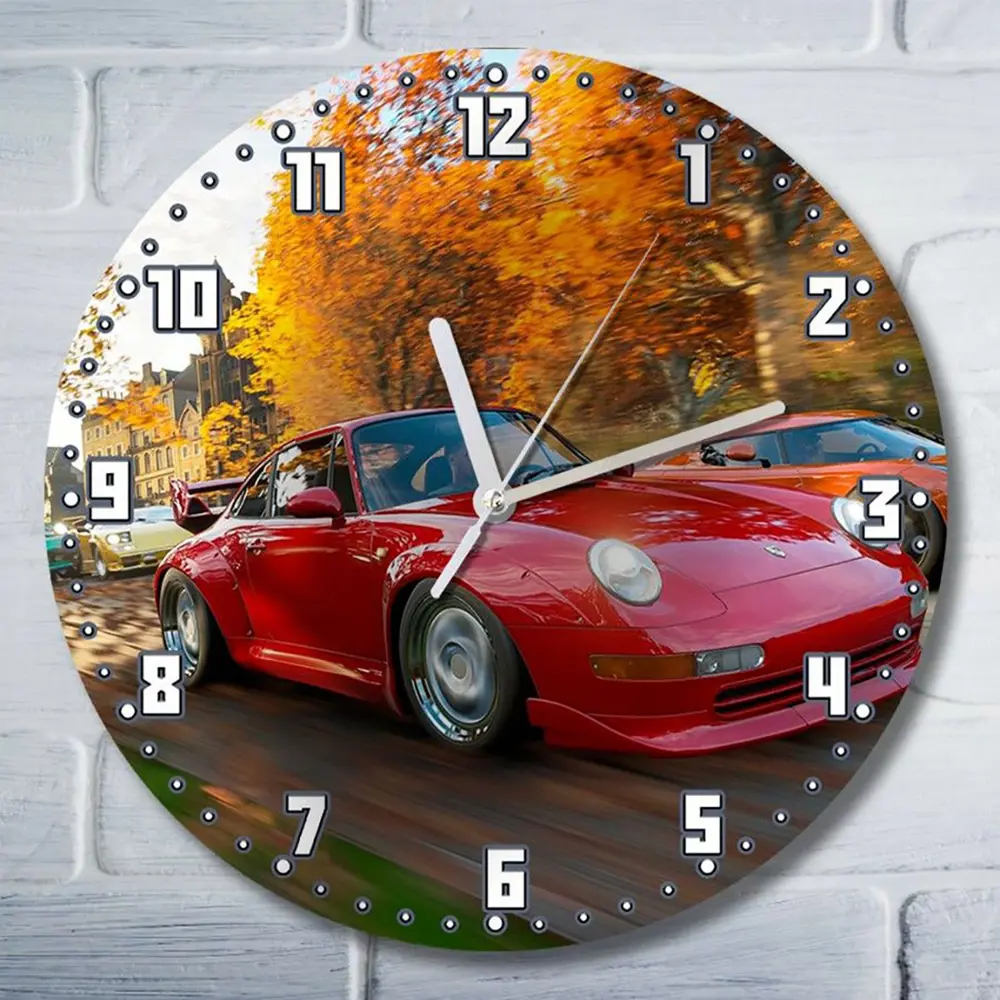Фото Настенные часы круглые 27 см Бруталити игры Forza Horizon 4 - 6515 цвет черный