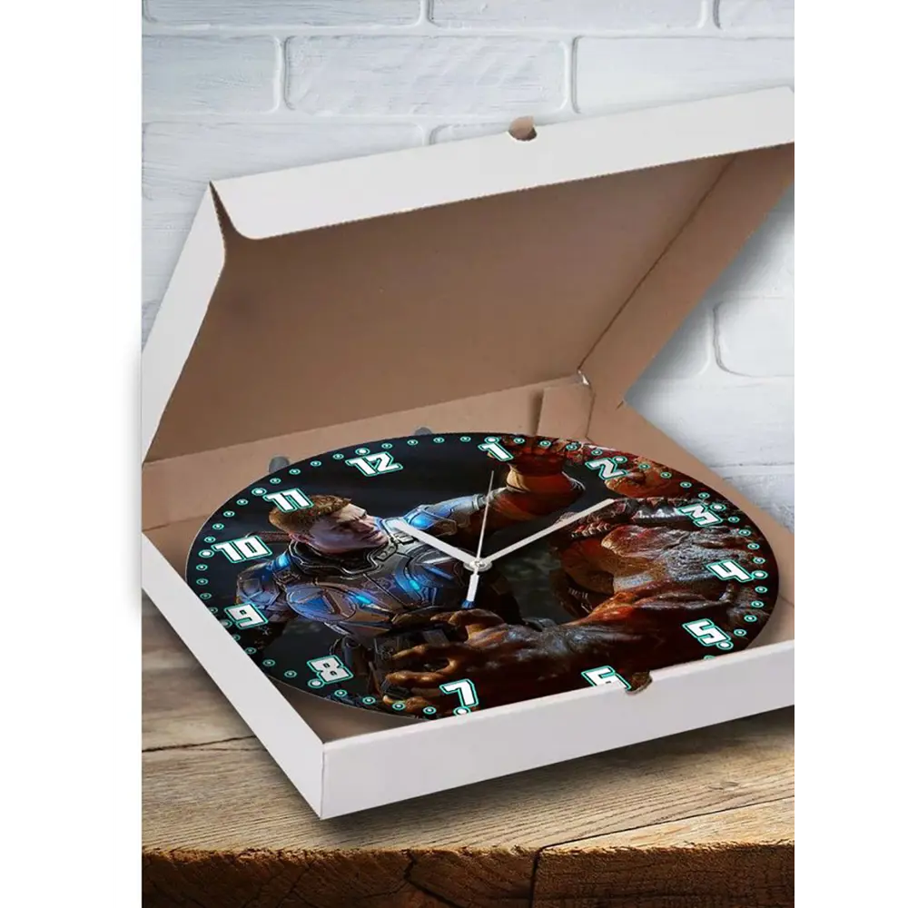 Фото 3 Настенные часы круглые 27 см Бруталити игры Gears Of War 4 - 6525 цвет черный