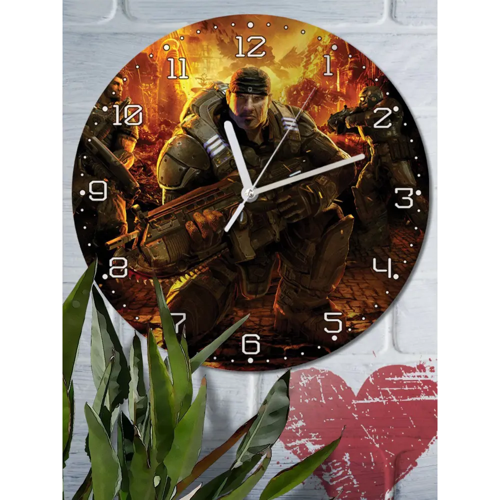 Фото 6 Настенные часы круглые 27 см Бруталити игры Gears of War Judgement - 4403 цвет черный