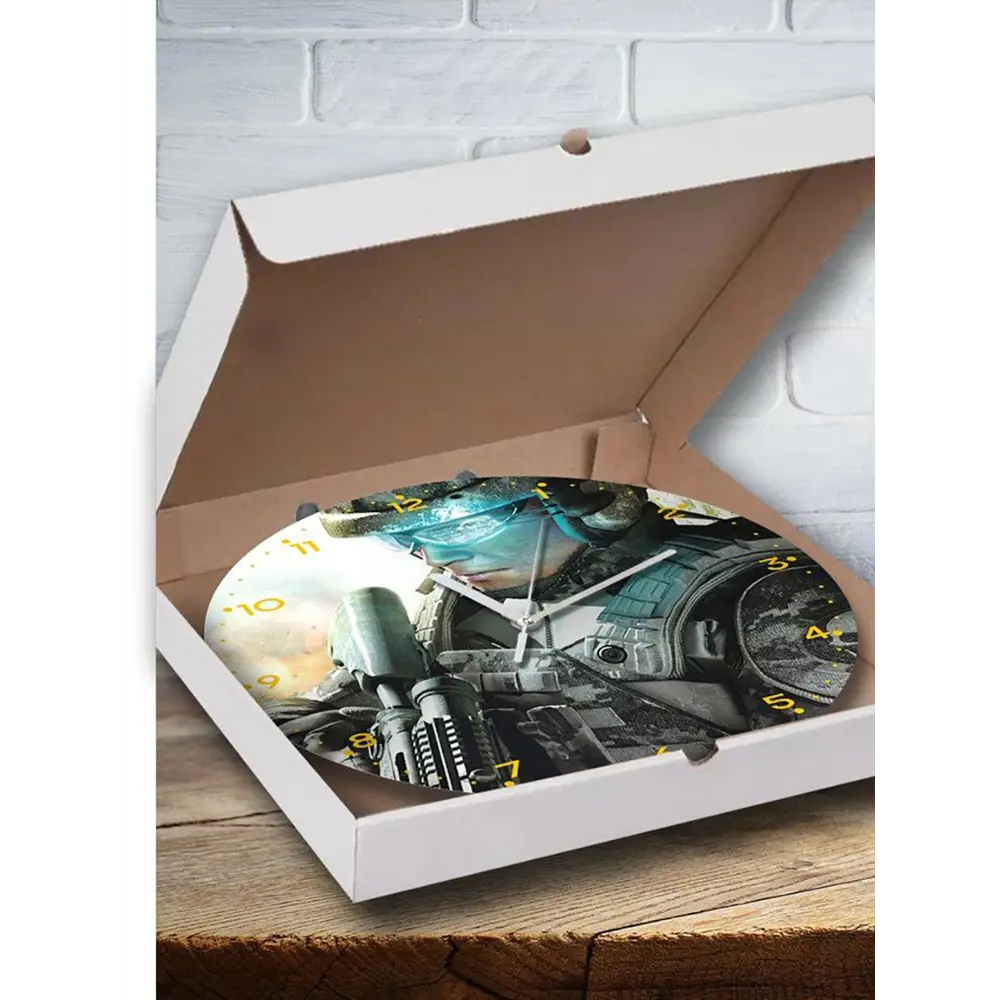 Фото 3 Настенные часы круглые 27 см Бруталити игры Ghost Recon Advanced Warfighter 2 - 6199 цвет черный