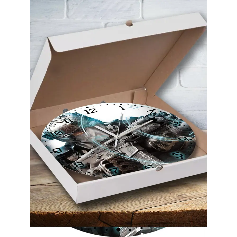 Фото Настенные часы круглые 27 см Бруталити игры Ghost Recon Future Soldier - 4531 цвет черный