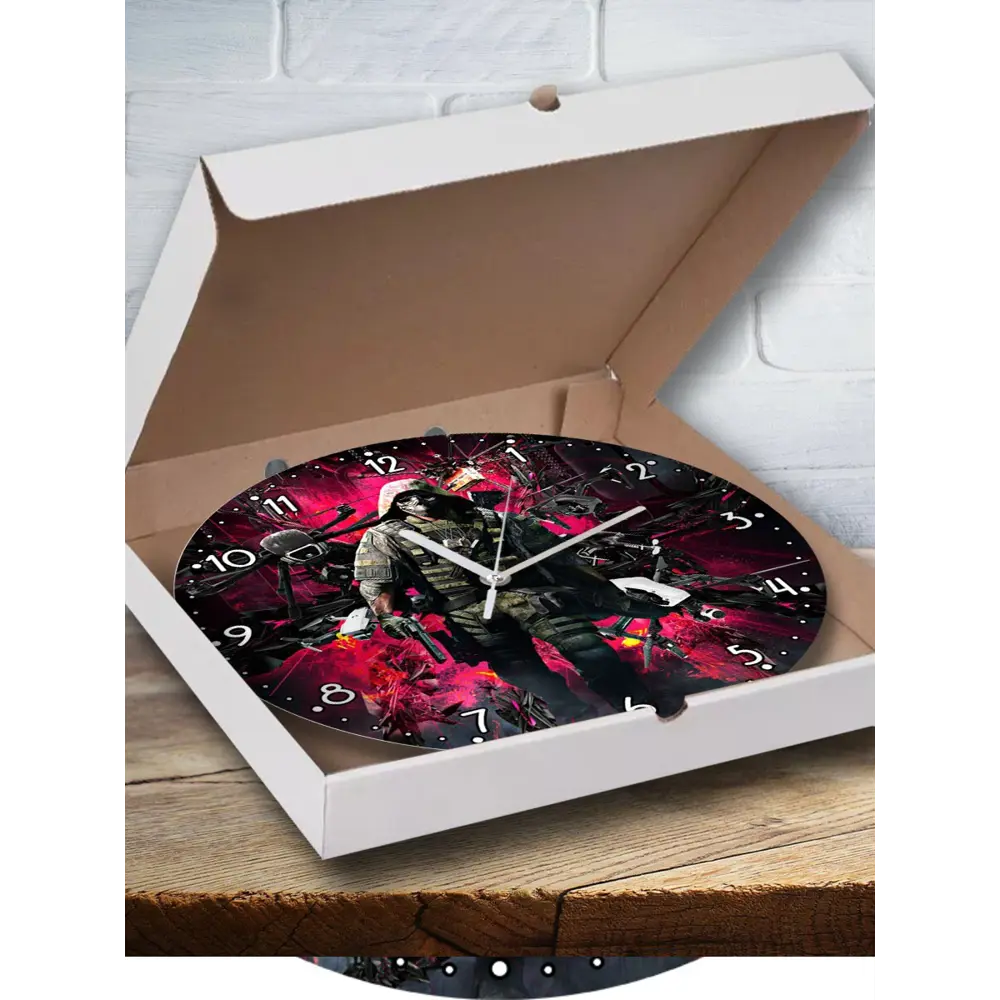 Фото 3 Настенные часы круглые 27 см Бруталити игры Ghost Recon Breakpoint - 3511 цвет черный