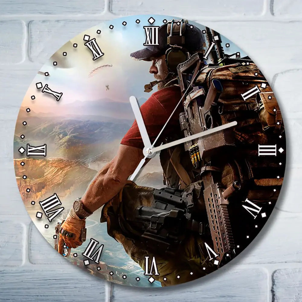 Фото Настенные часы круглые 27 см Бруталити игры Ghost Recon Wildlands 5091 цвет черный