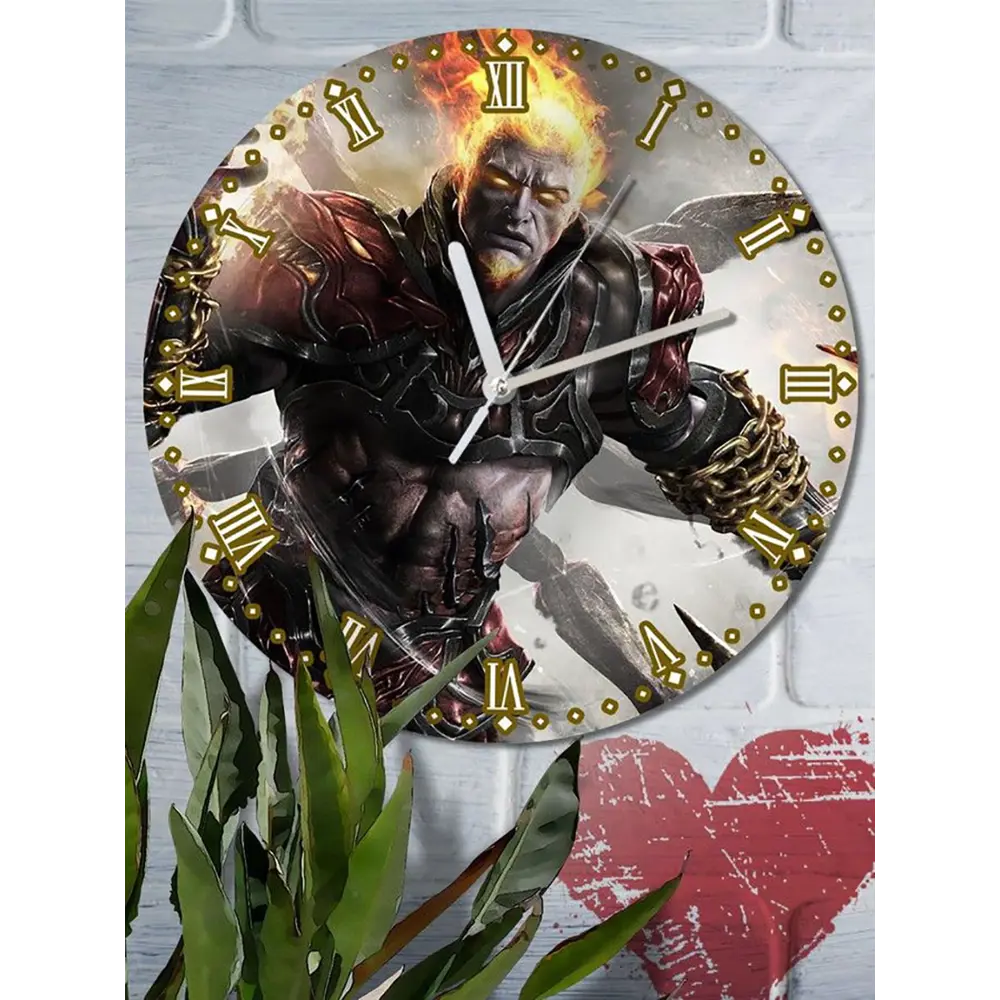 Фото 6 Настенные часы круглые 27 см Бруталити игры God of War Ascension - 6211 цвет черный