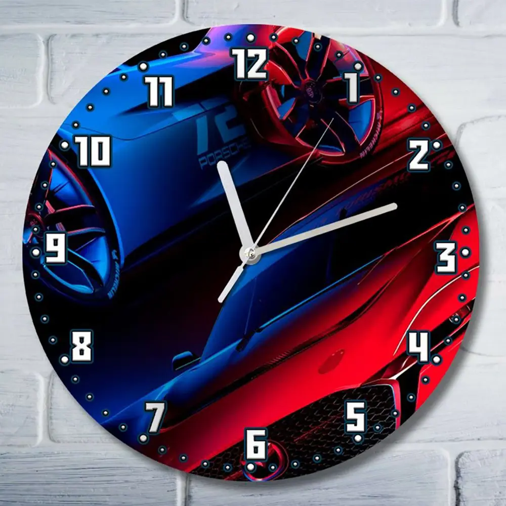 Фото Настенные часы круглые 27 см Бруталити игры Gran Turismo 7 - 6473 цвет черный Фото Настенные часы круглые 27 см Бруталити игры Gran Turismo 7 - 6473 цвет черный