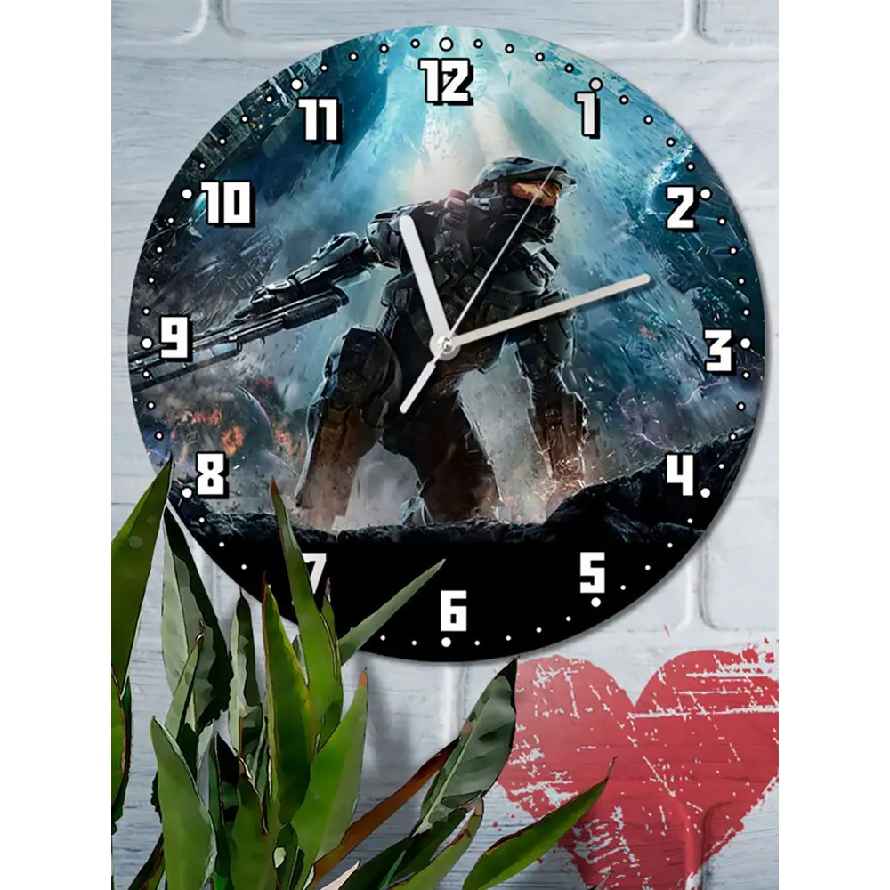 Фото 6 Настенные часы круглые 27 см Бруталити Игры Halo 5 Guardians 2769 цвет черный