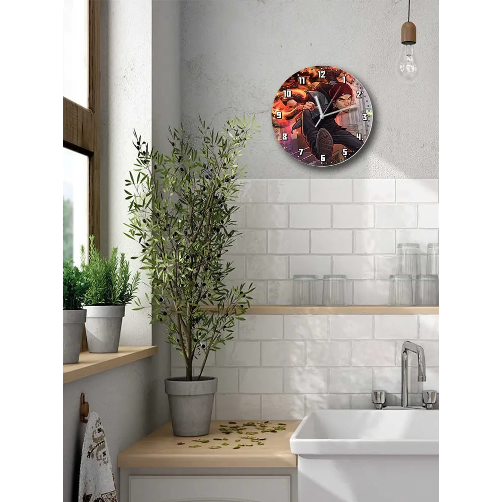 Фото Настенные часы круглые 27 см Бруталити Игры Infamous Второй Сын - 2268 цвет черный