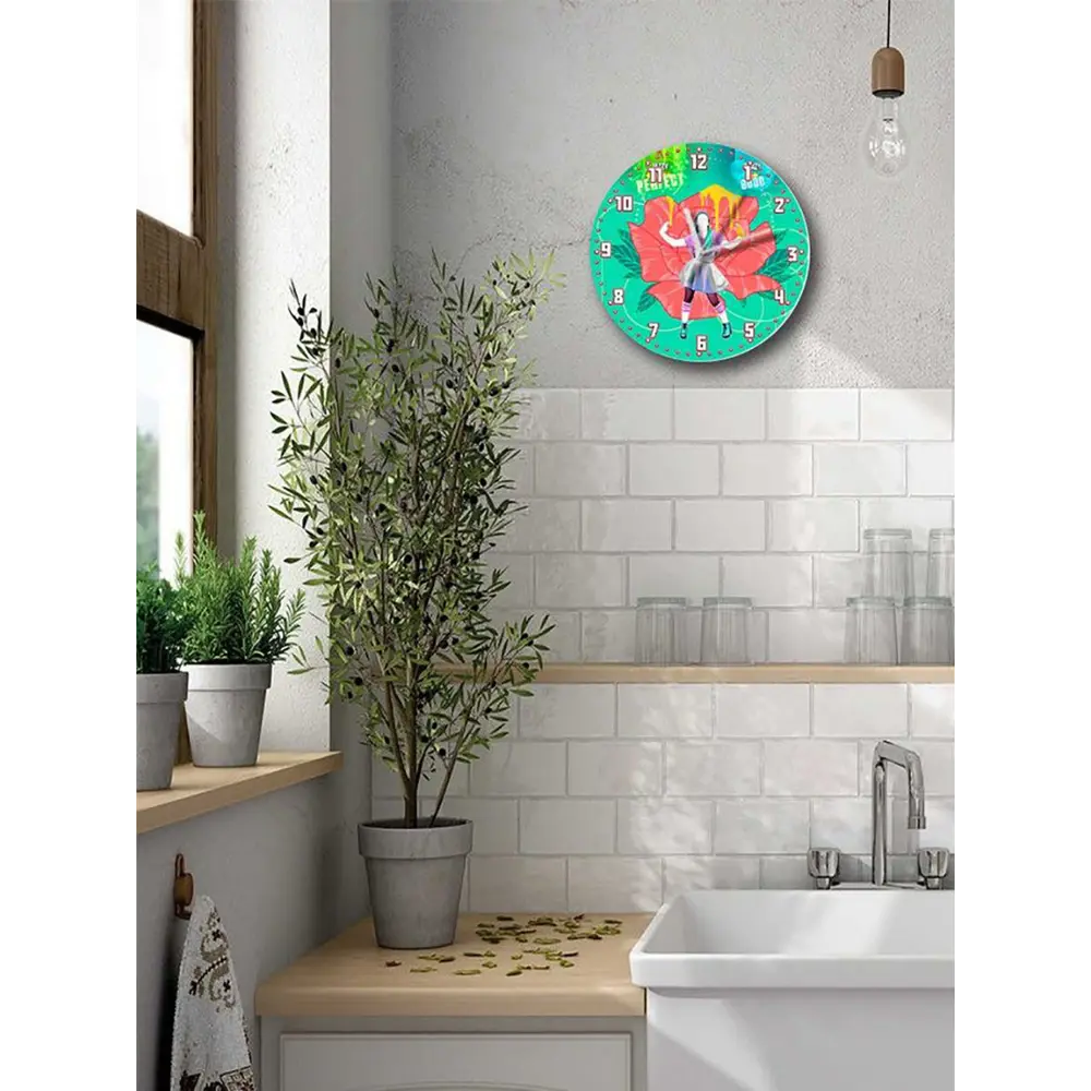 Фото 5 Настенные часы круглые 27 см Бруталити игры Just Dance 2015 - 6528 цвет черный