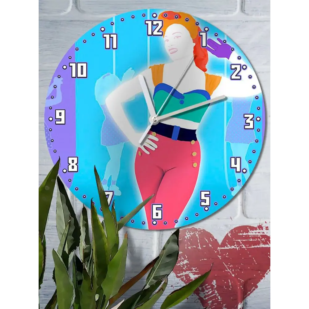 Фото 6 Настенные часы круглые 27 см Бруталити игры Just Dance 2016 - 6385 цвет черный