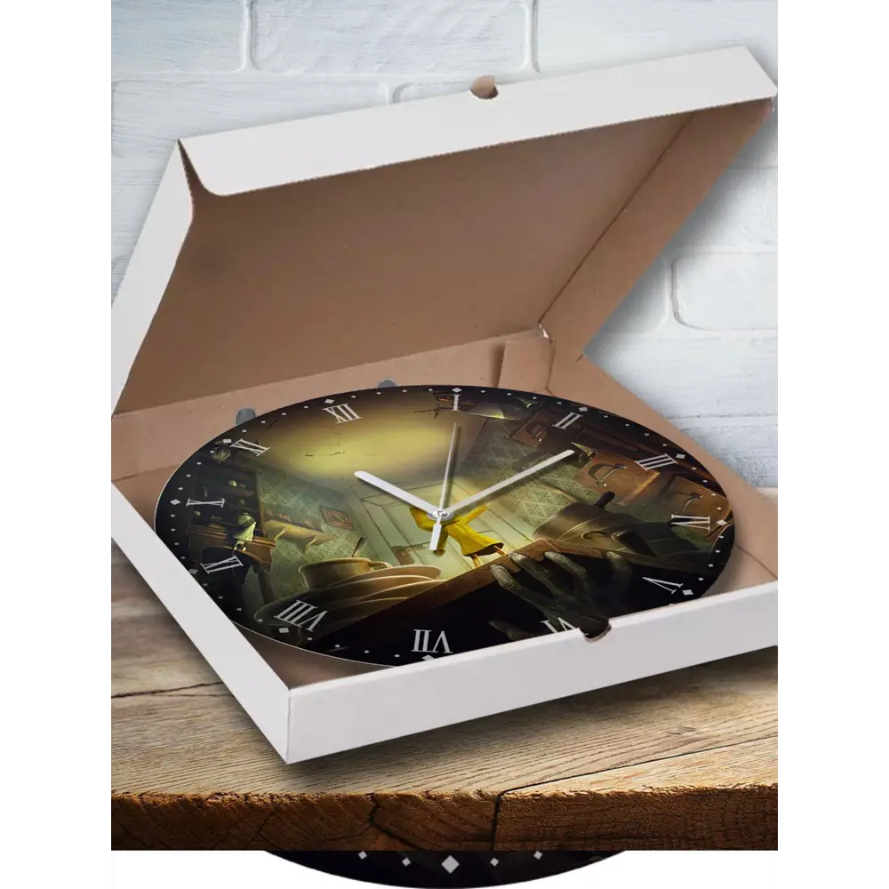 Фото Настенные часы круглые 27 см Бруталити игры Little Nightmares 2 - 4304 цвет черный