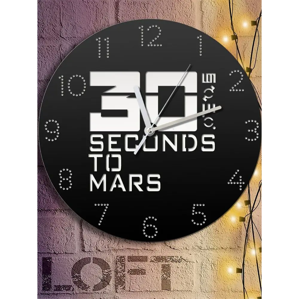 Фото 2 Настенные часы круглые 31 см Бруталити 30 seconds to Mars - 2509 цвет черный Фото 2 Настенные часы круглые 31 см Бруталити 30 seconds to Mars - 2509 цвет черный