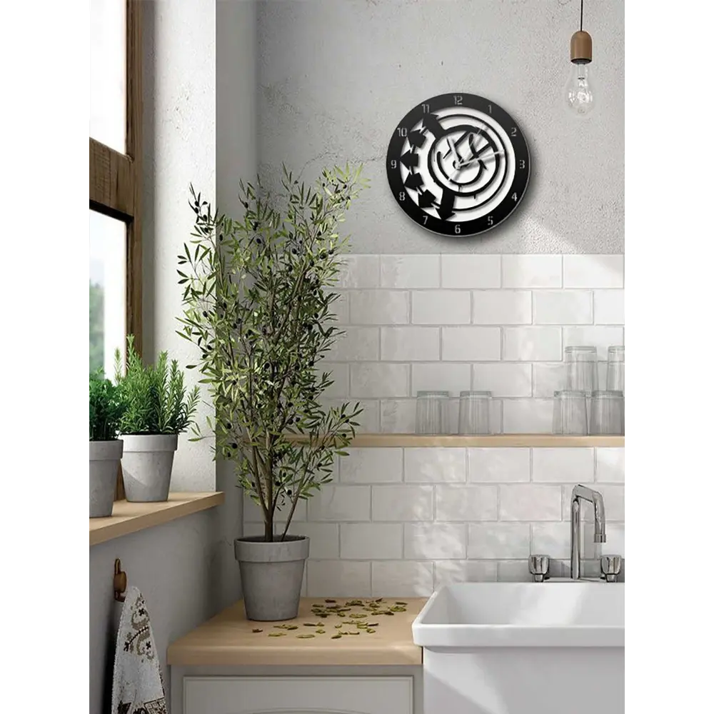 Фото 6 Настенные часы круглые 31 см Бруталити Blink 182 - 2238 цвет черный Фото 6 Настенные часы круглые 31 см Бруталити Blink 182 - 2238 цвет черный