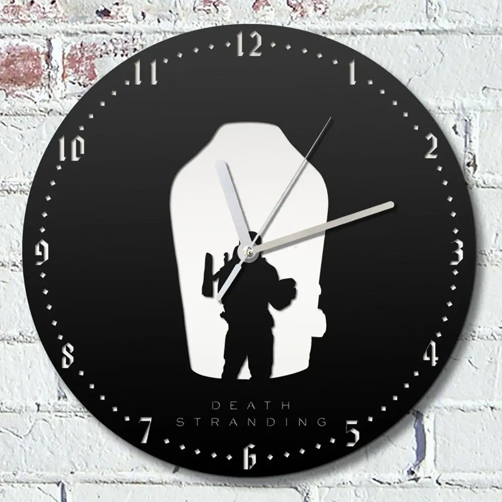 Фото Настенные часы круглые 31 см Бруталити Death Stranding - 2254 цвет черный