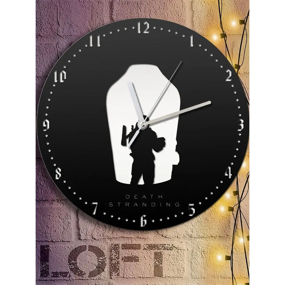 Фото 2 Настенные часы круглые 31 см Бруталити Death Stranding - 2254 цвет черный