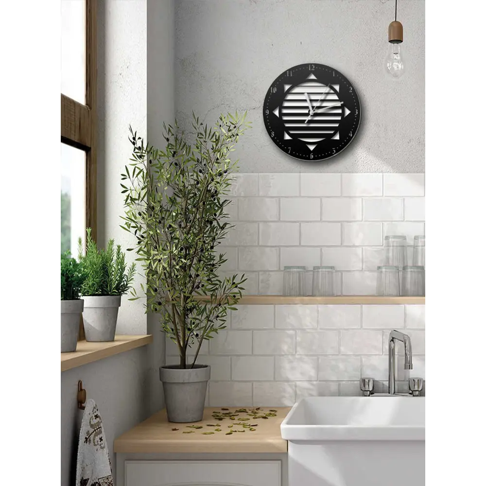 Фото 5 Настенные часы круглые 31 см Бруталити Абстракция - 751 цвет черный