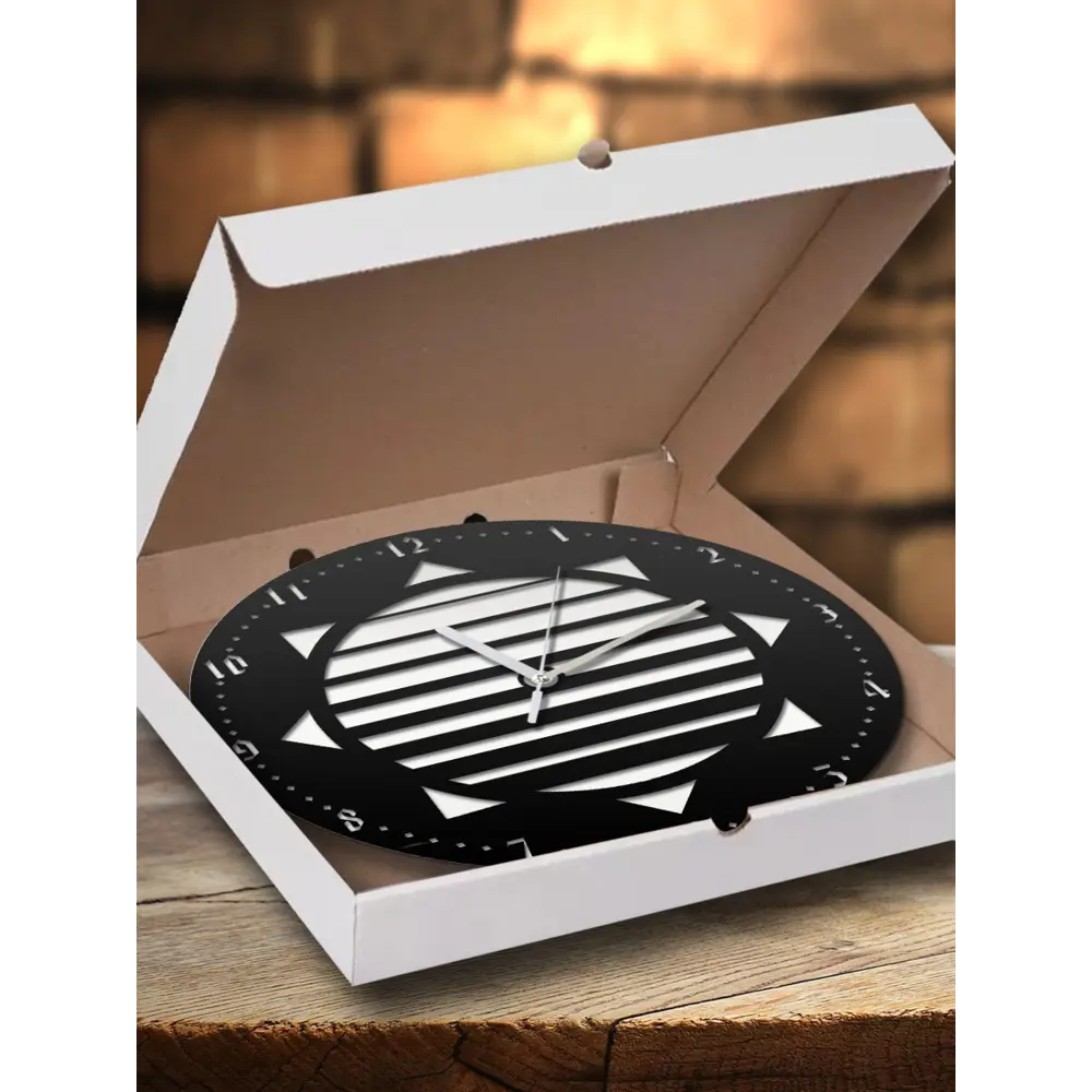 Фото 3 Настенные часы круглые 31 см Бруталити Абстракция - 751 цвет черный