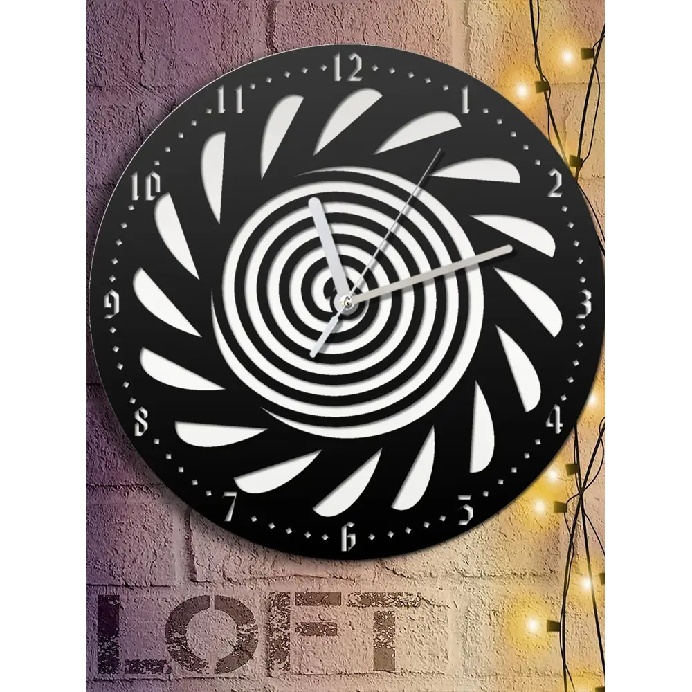 Фото 6 Настенные часы круглые 31 см Бруталити Абстракция - 752 цвет черный