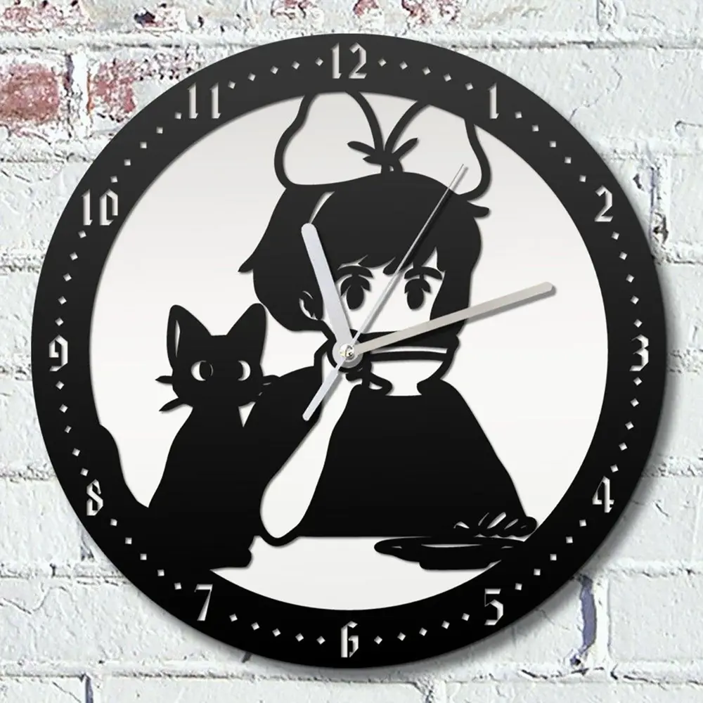 Фото Настенные часы круглые 31 см Бруталити Аниме Ведьмина служба доставки - 2233 цвет черный
