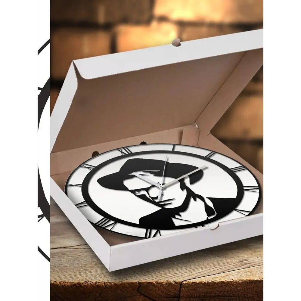 Фото 4 Настенные часы круглые 31 см Бруталити музыка David Bowie - 2020 цвет черный