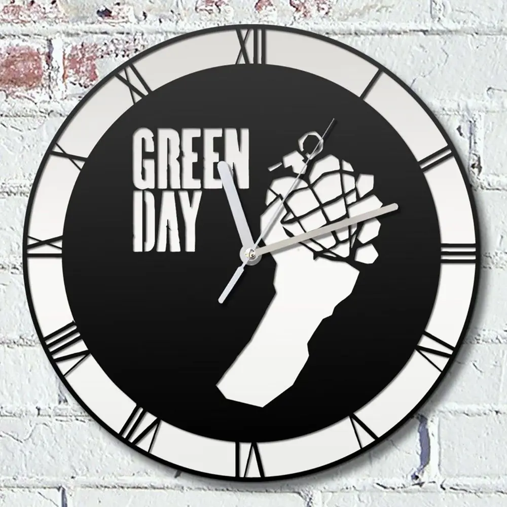 Фото Настенные часы круглые 31 см Бруталити музыка green day - 2048 цвет черный Фото Настенные часы круглые 31 см Бруталити музыка green day - 2048 цвет черный