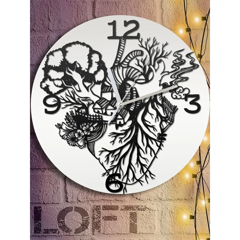 Фото 6 Настенные часы круглые 31 см Бруталити сердце - 732 цвет черный