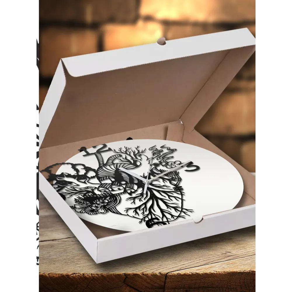 Фото 3 Настенные часы круглые 31 см Бруталити сердце - 732 цвет черный