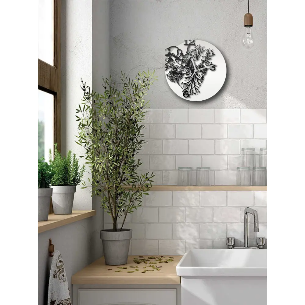 Фото 5 Настенные часы круглые 31 см Бруталити сердце - 732 цвет черный