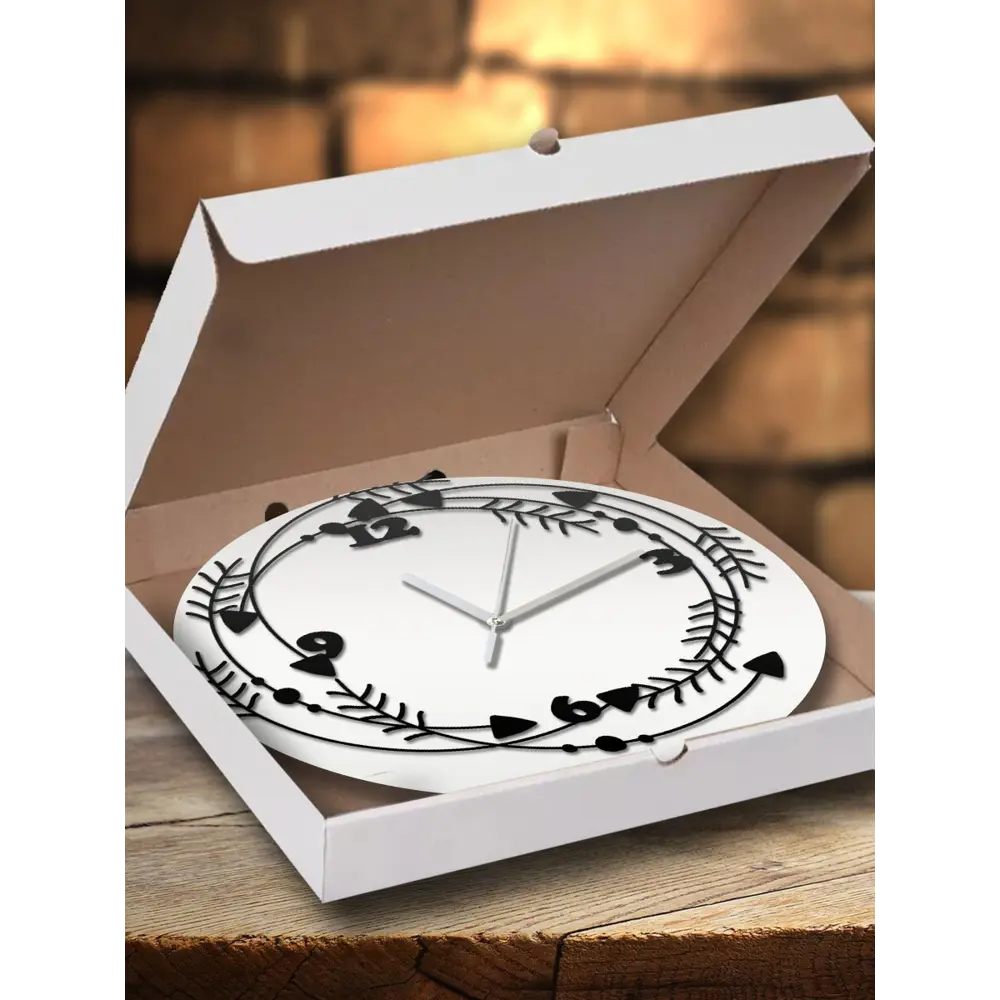 Фото 3 Настенные часы круглые 31 см Бруталити Стрелы - 736 цвет черный