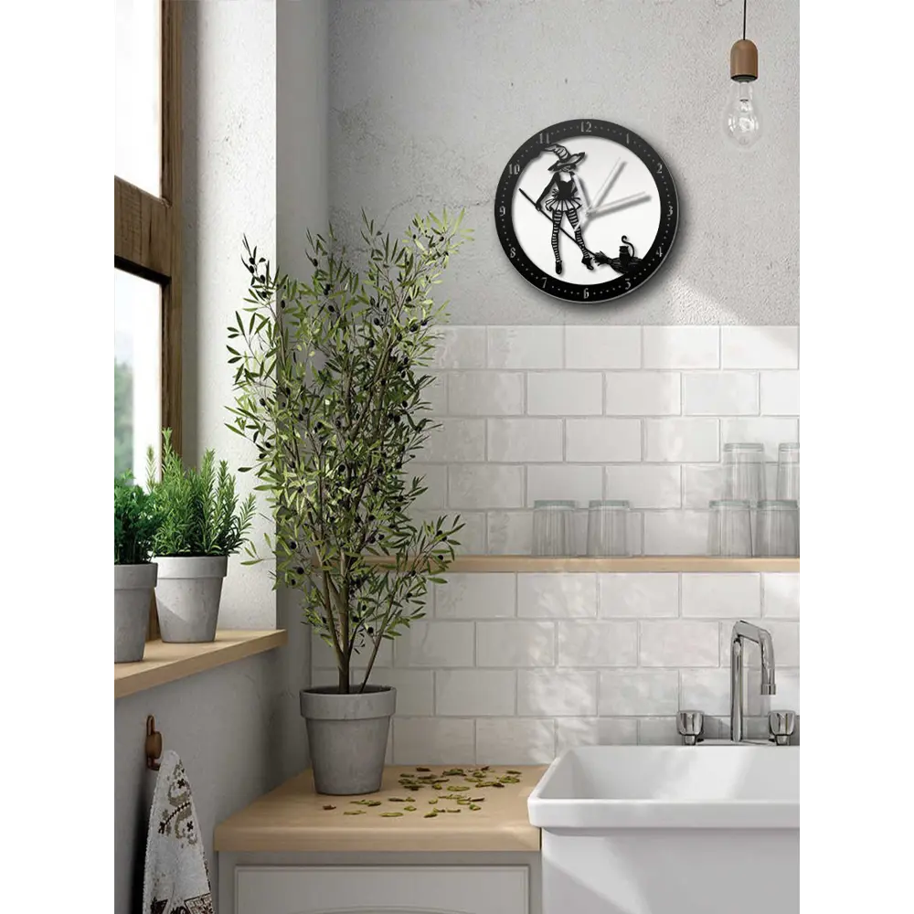 Фото 5 Настенные часы круглые 31 см Бруталити хэллоуин - 655 цвет черный