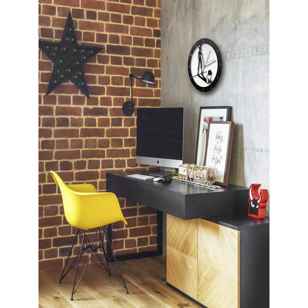 Фото 4 Настенные часы круглые 31 см Бруталити хэллоуин - 656 цвет черный