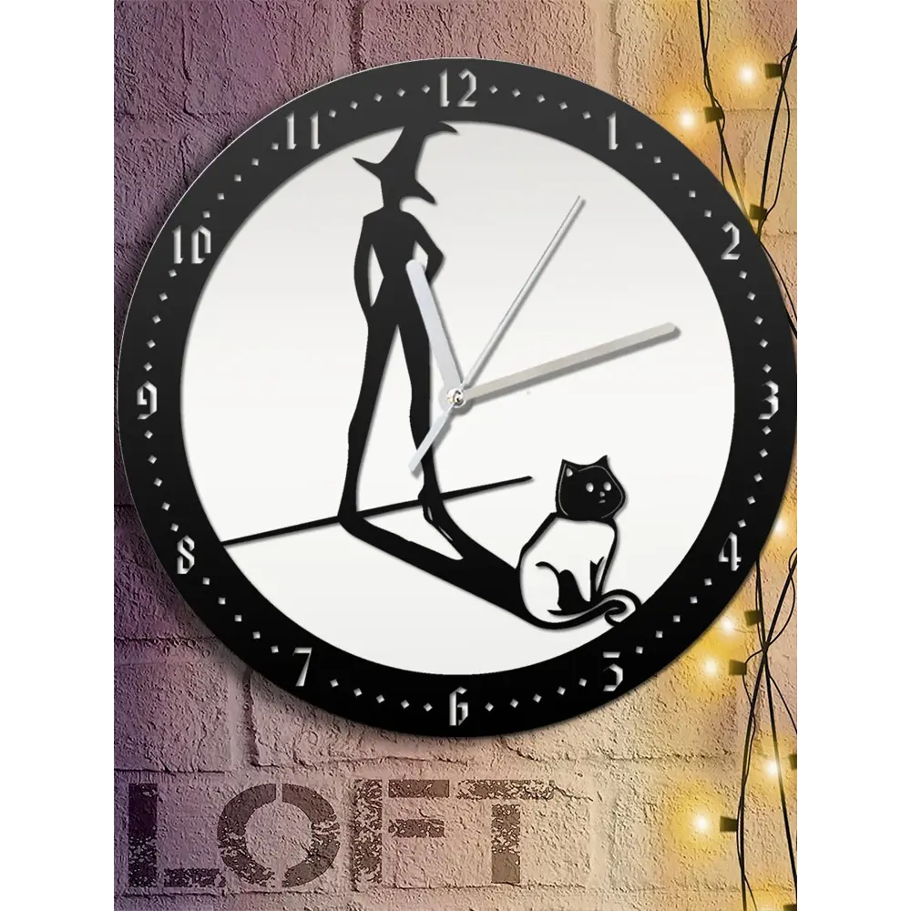 Фото 6 Настенные часы круглые 31 см Бруталити хэллоуин - 656 цвет черный