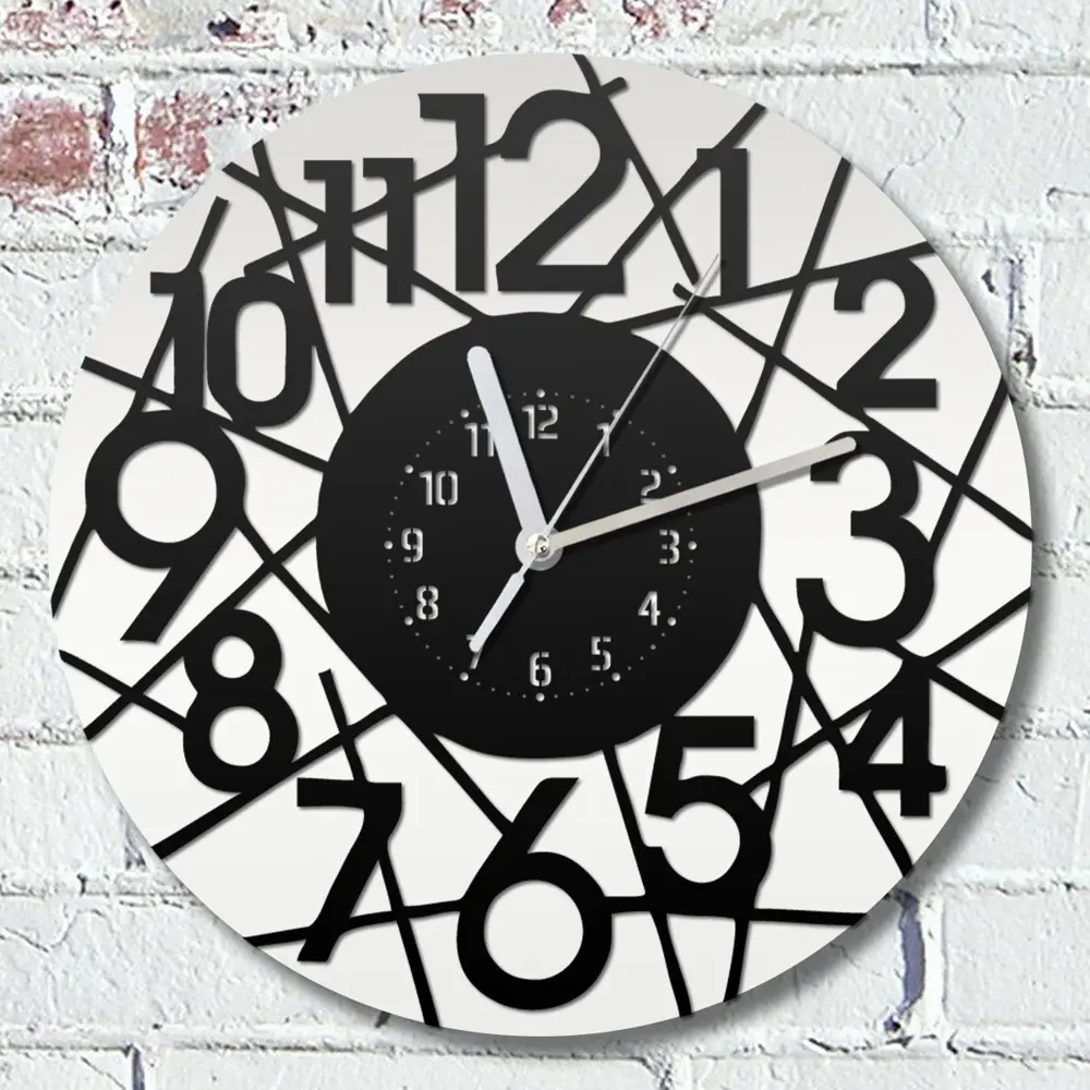 Фото Настенные часы круглые 31 см Бруталити цифры - 552 цвет черный