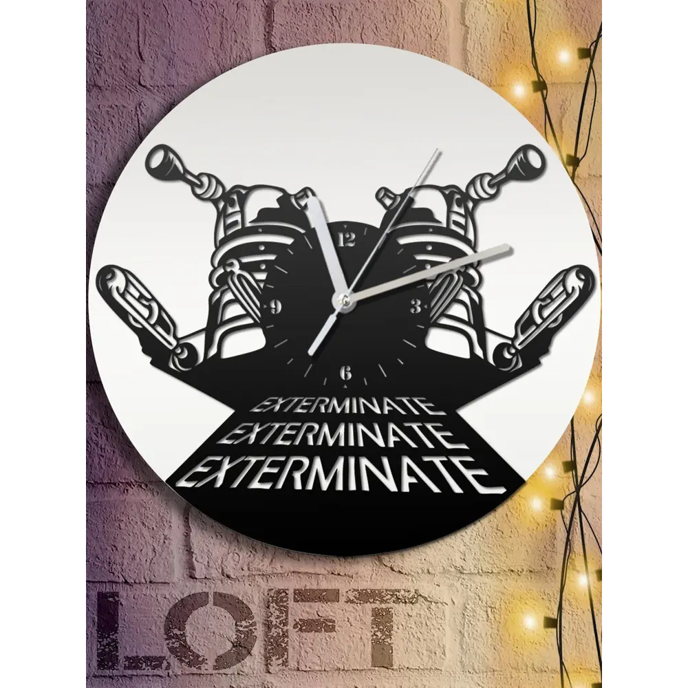 Фото 6 Настенные часы круглые 31 см Бруталити exterminate - 130 цвет черный