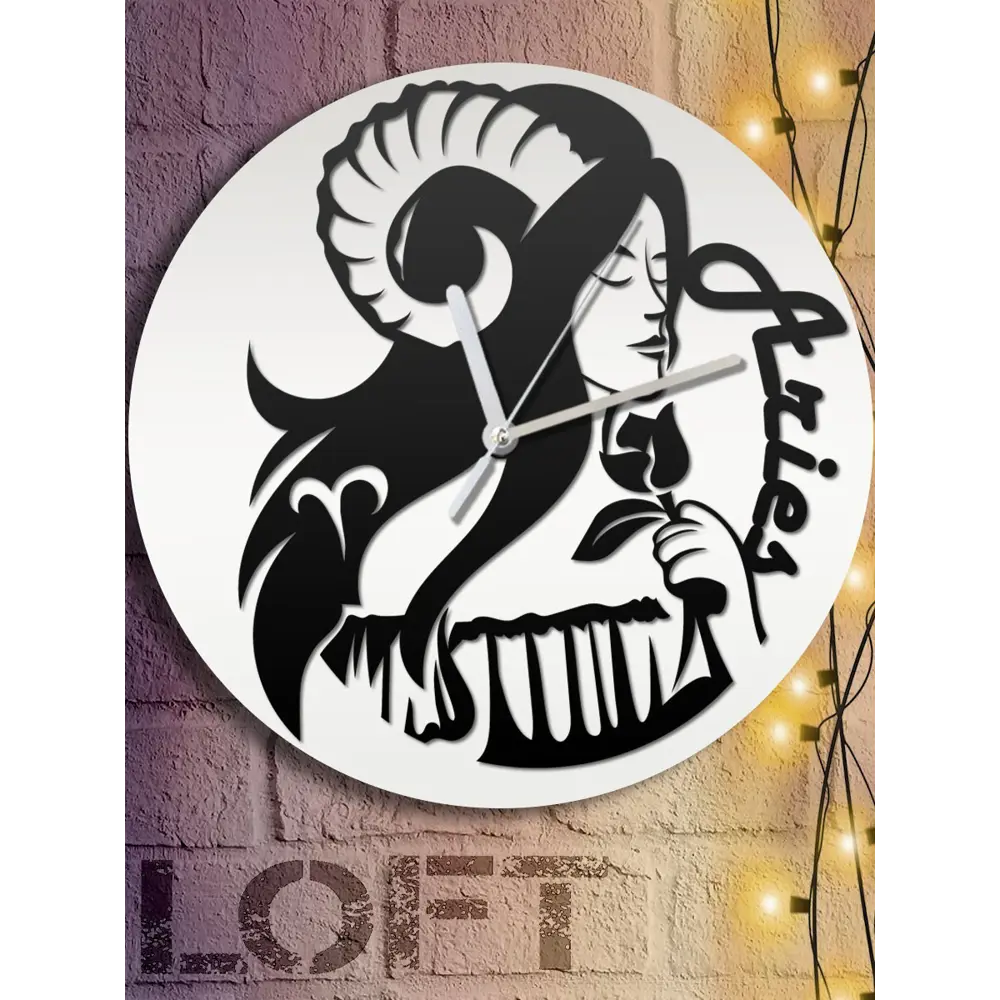 Фото 6 Настенные часы круглые 31 см Бруталити гороскоп - 330 цвет черный