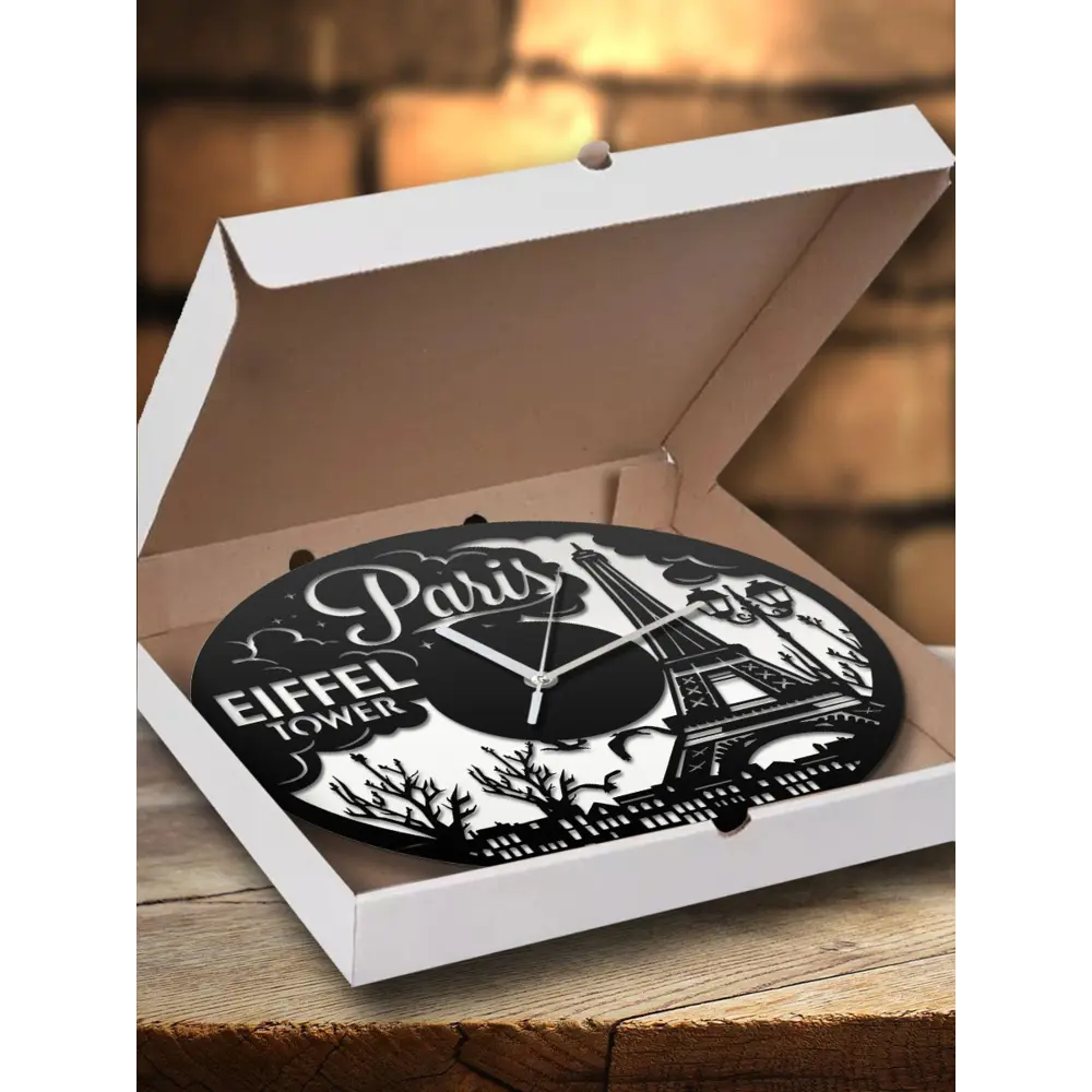 Фото 3 Настенные часы круглые 31 см Бруталити города париж эйфелева башня - 260 цвет черный Фото 3 Настенные часы круглые 31 см Бруталити города париж эйфелева башня - 260 цвет черный