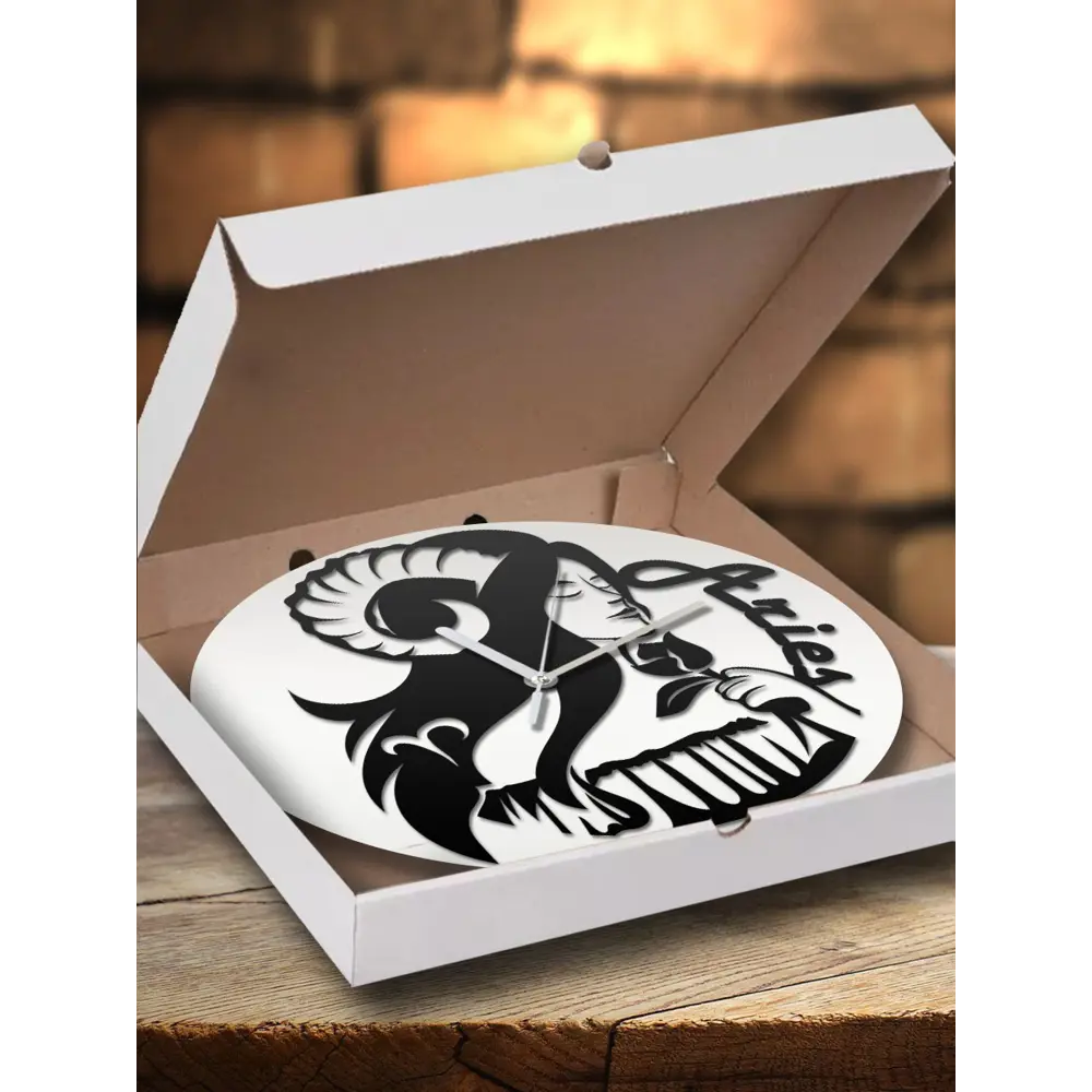 Фото 3 Настенные часы круглые 31 см Бруталити гороскоп - 330 цвет черный