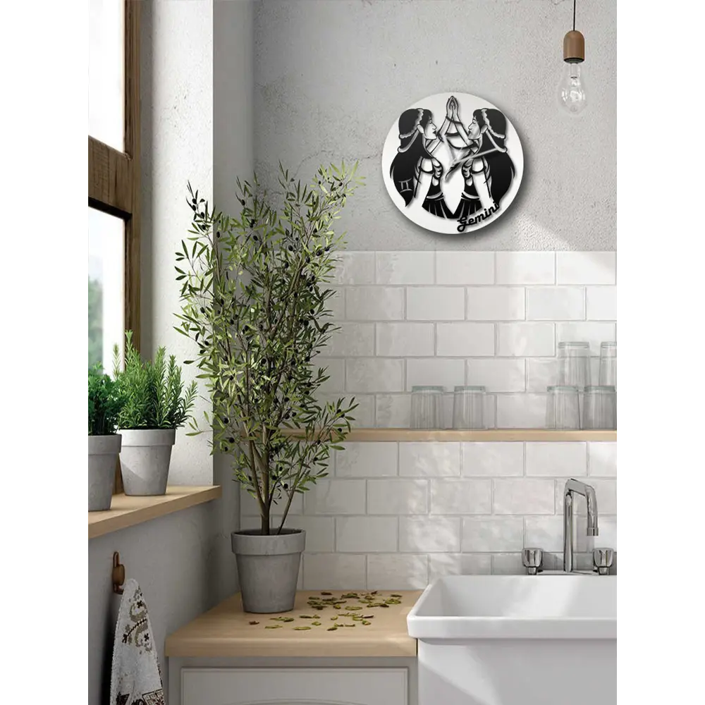 Фото 5 Настенные часы круглые 31 см Бруталити гороскоп - 332 цвет черный