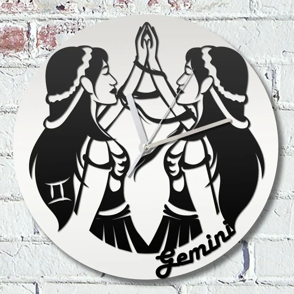 Фото Настенные часы круглые 31 см Бруталити гороскоп - 332 цвет черный