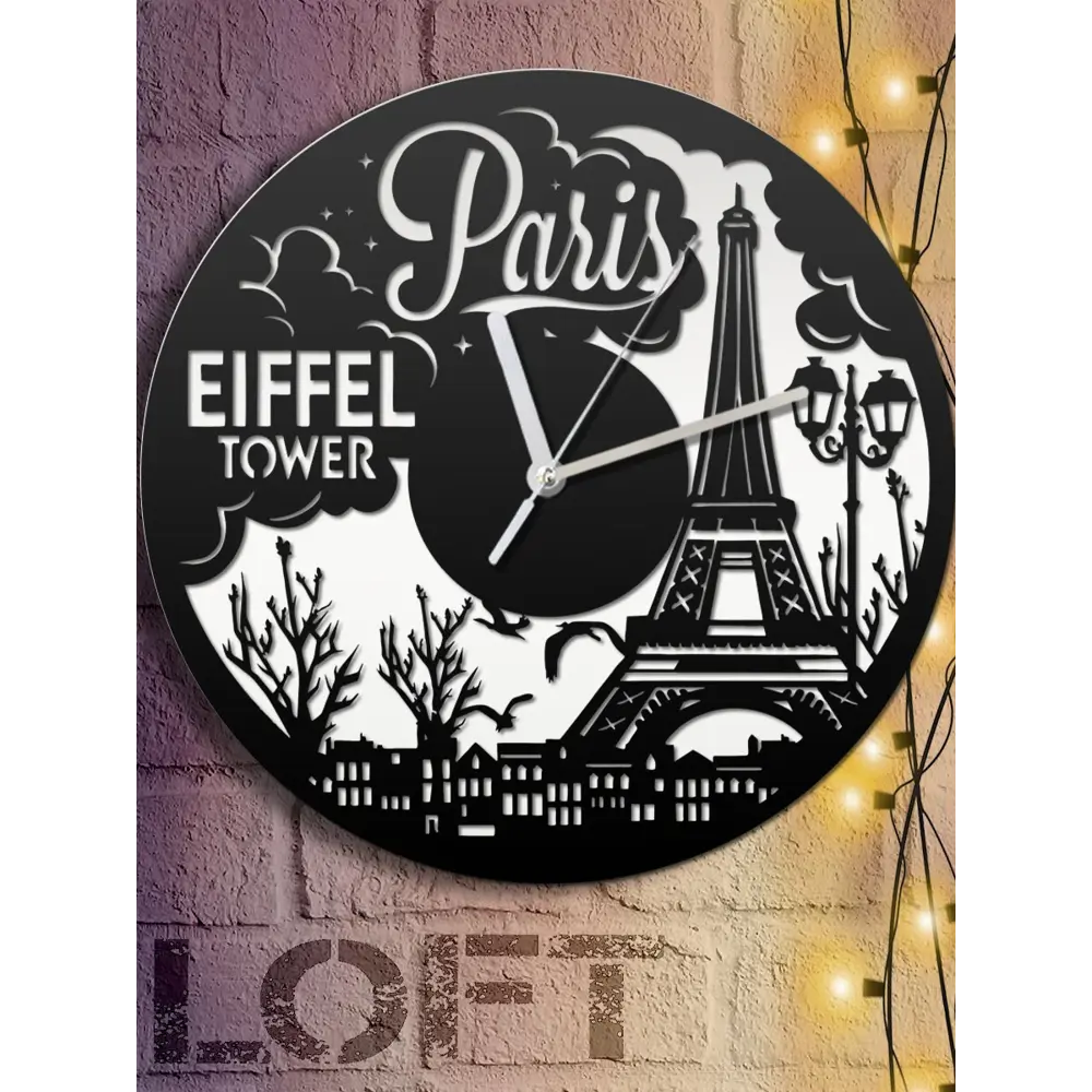 Фото 6 Настенные часы круглые 31 см Бруталити города париж эйфелева башня - 260 цвет черный Фото 6 Настенные часы круглые 31 см Бруталити города париж эйфелева башня - 260 цвет черный