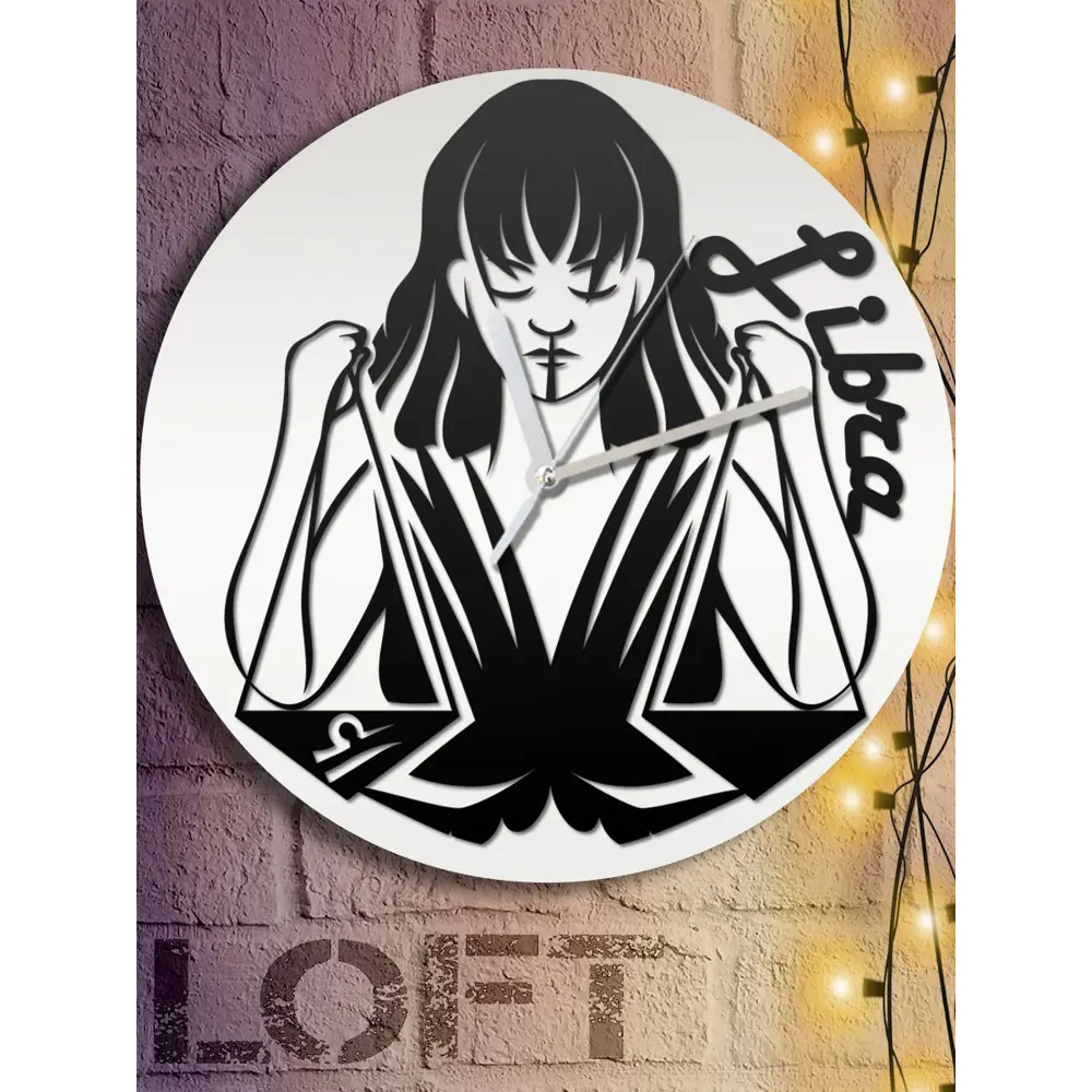 Фото 6 Настенные часы круглые 31 см Бруталити гороскоп - 336 цвет черный