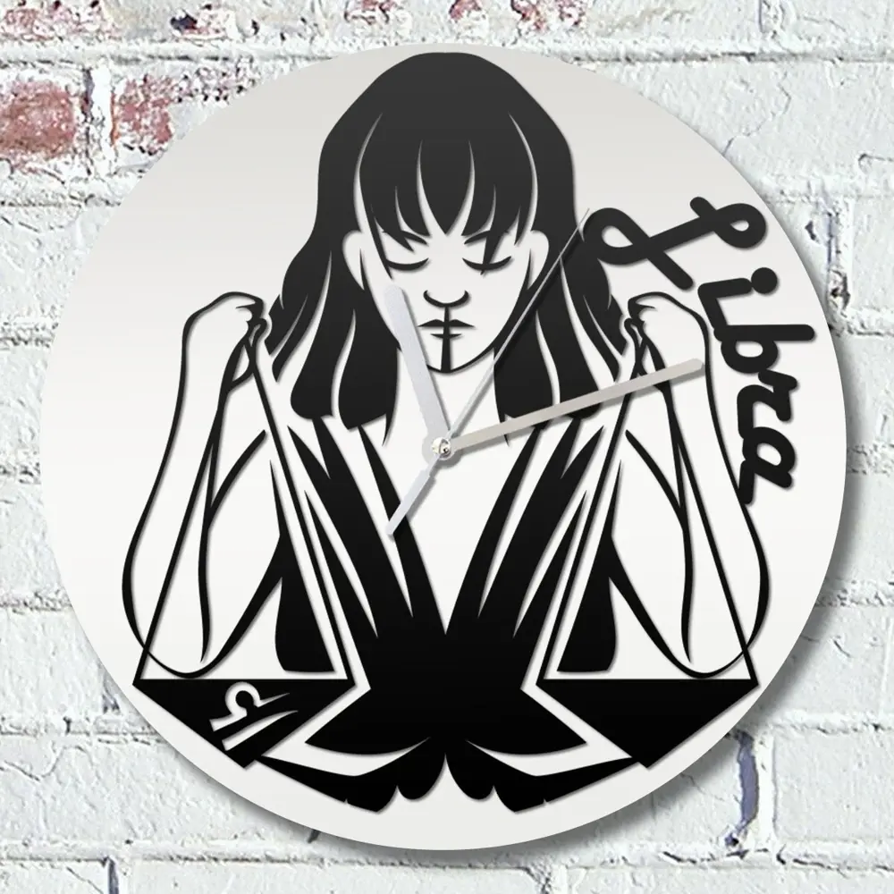 Фото Настенные часы круглые 31 см Бруталити гороскоп - 336 цвет черный