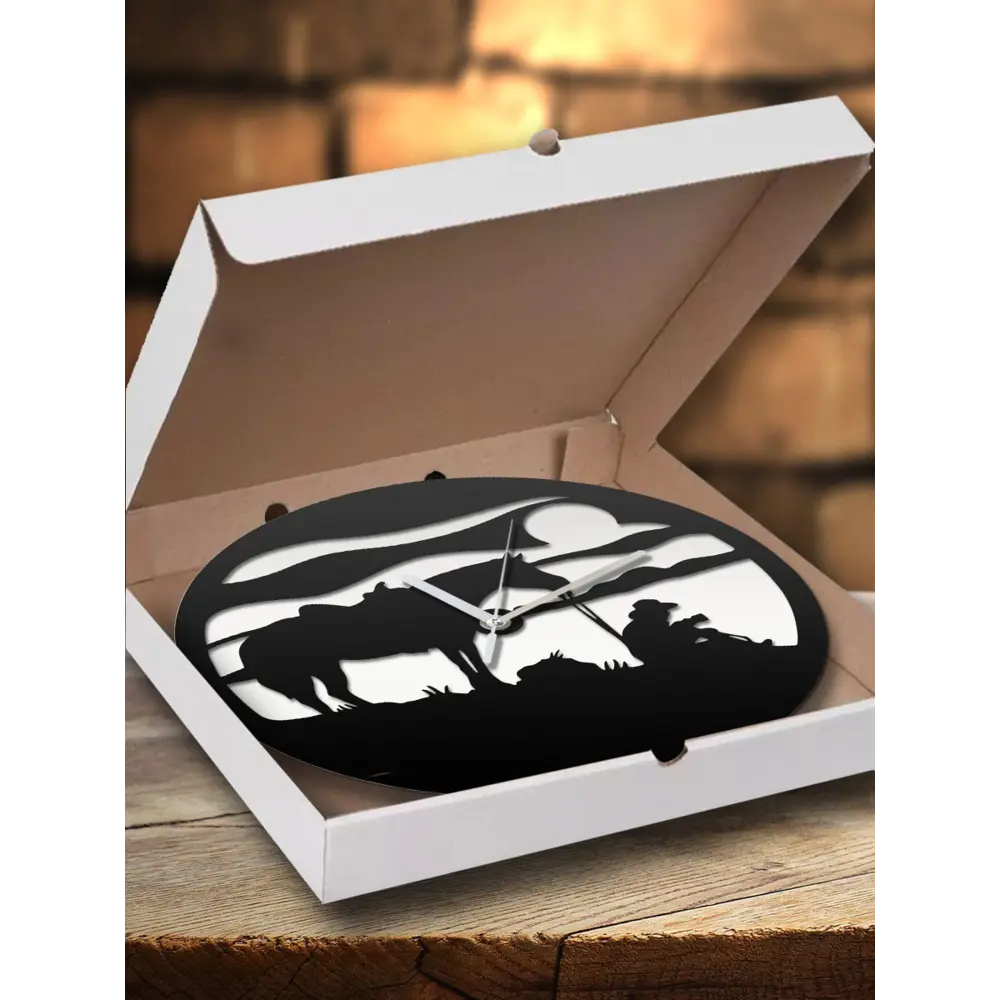 Фото 3 Настенные часы круглые 31 см Бруталити животные - 100 цвет черный