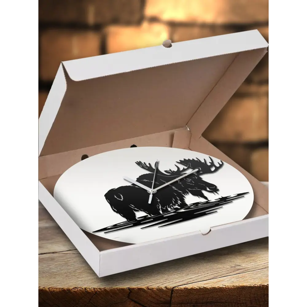 Фото 3 Настенные часы круглые 31 см Бруталити Животные - 352 цвет черный