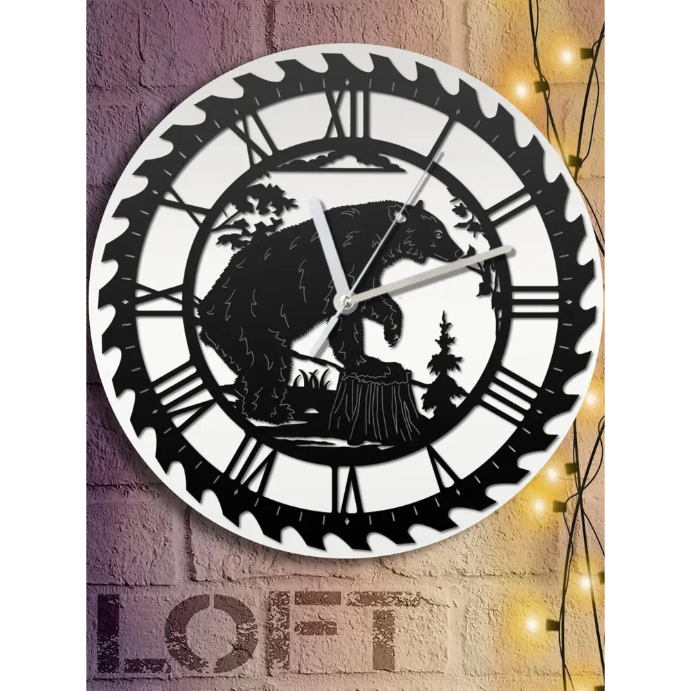 Фото 6 Настенные часы круглые 31 см Бруталити животные - 106 цвет черный