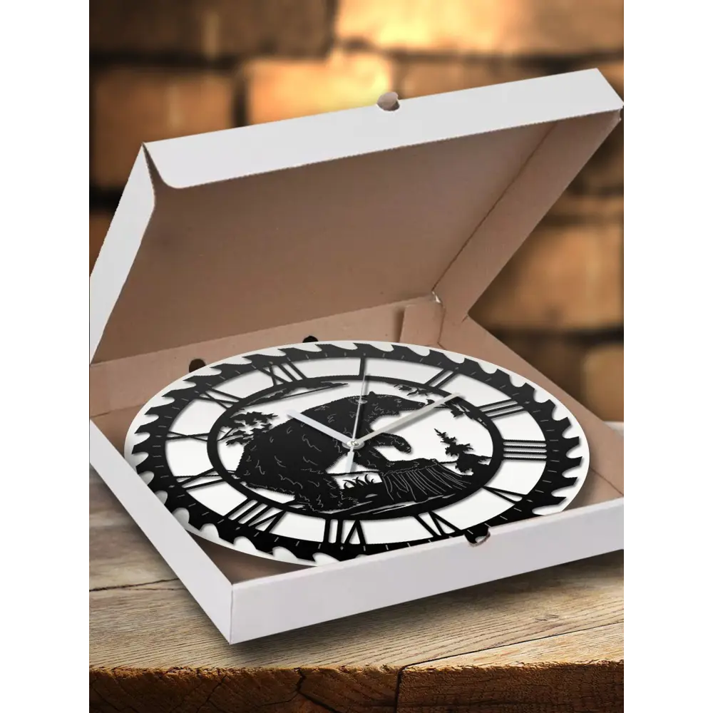 Фото 3 Настенные часы круглые 31 см Бруталити животные - 106 цвет черный