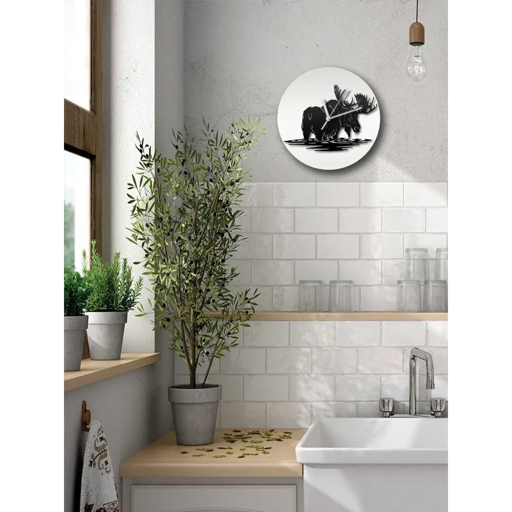 Фото 5 Настенные часы круглые 31 см Бруталити Животные - 352 цвет черный