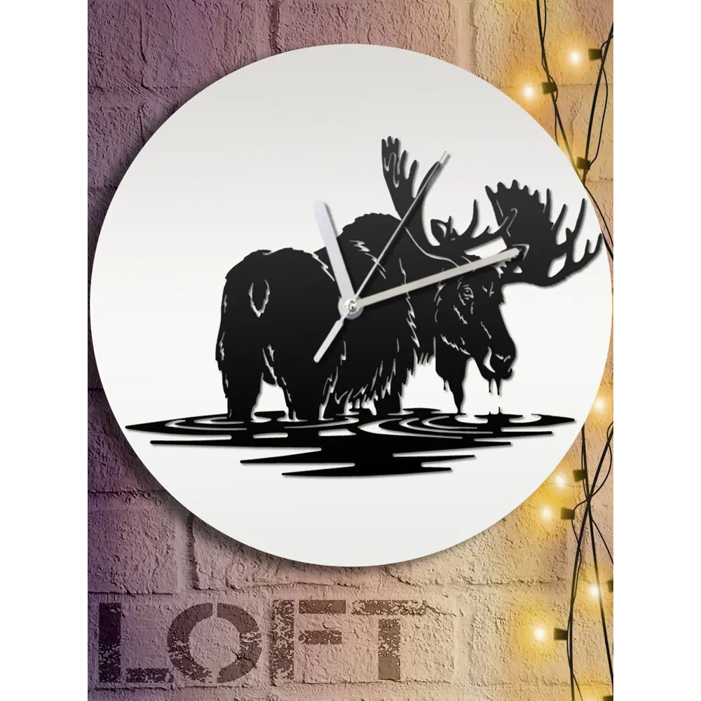 Фото 6 Настенные часы круглые 31 см Бруталити Животные - 352 цвет черный