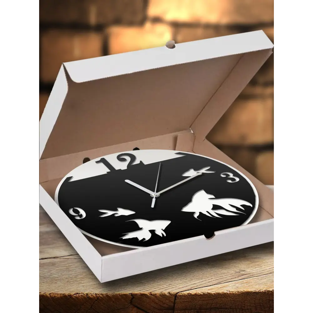 Фото 3 Настенные часы круглые 31 см Бруталити животные - 18 цвет черный